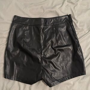 Faux leather shorts